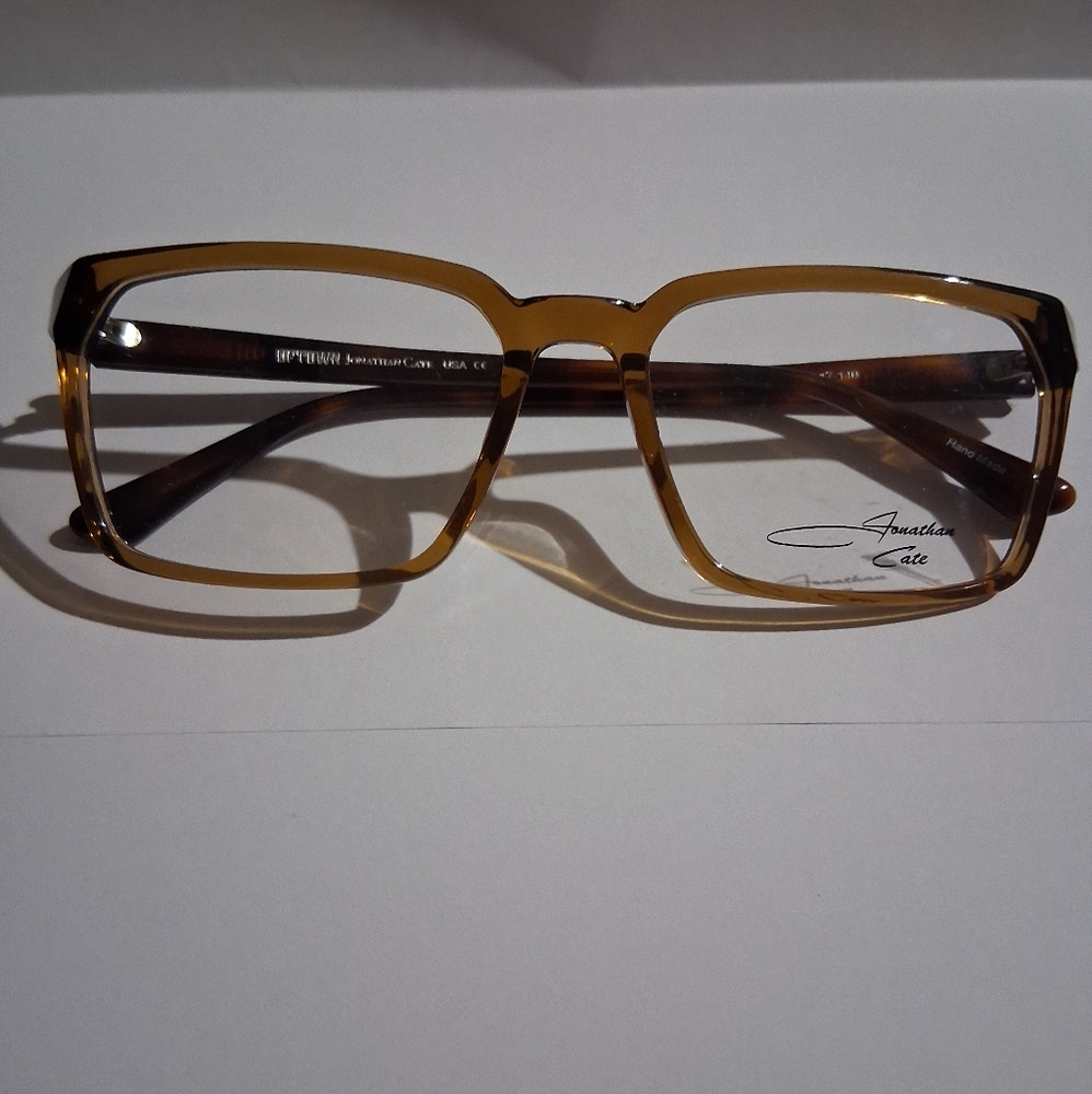 Jonathan Cate Stylish Unisex Amber Square Glasses